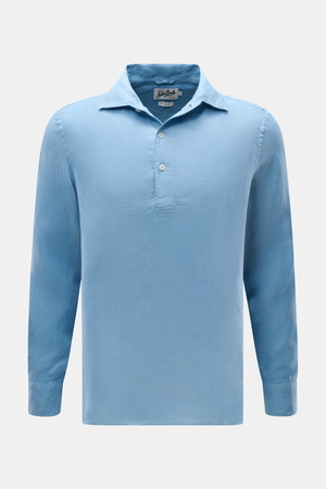 MC2 Saint Barth  - Herren - Popover-Leinenhemd 'Raphael' Haifisch-Kragen rauchblau