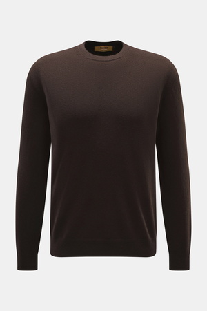 Moorer  - Herren - Cashmere Rundhalspullover 'Orvieto-WY' dunkelbraun