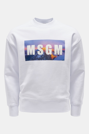 MSGM  - Herren - Rundhals-Sweatshirt weiß grau