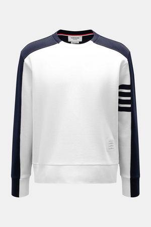 Thom Browne  - Herren - Rundhals-Sweatshirt weiß/navy