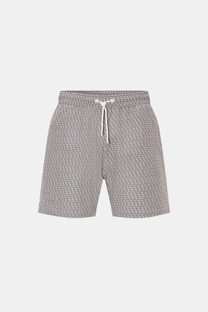 04651 / A trip in a bag - Herren - Badeshorts 'Hansen' beige/navy gemustert