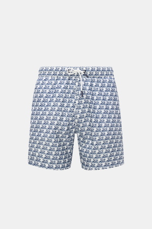 04651 / A trip in a bag - Herren - Badeshorts 'Neptun Swim' weiß/navy gemustert