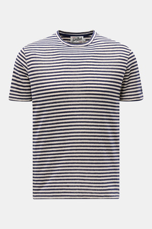 MC2 Saint Barth  - Herren - Rundhals-T-Shirt 'Dover Stripes' creme/navy gestreift