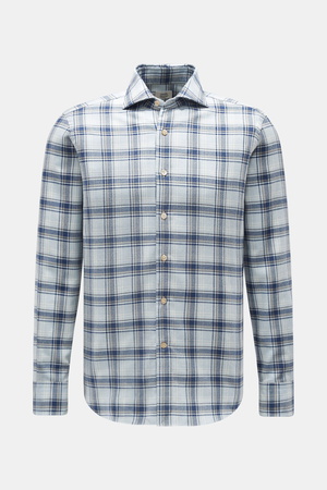 Gherardi  - Herren - Casual Hemd Haifisch-Kragen hellblau/creme/navy kariert