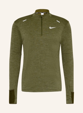 Nike  Laufshirt Therma-Fit Repel gruen beige