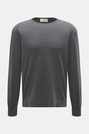 Officine Generale Officine Générale - Herren - Merino Rundhalspullover graublau meliert