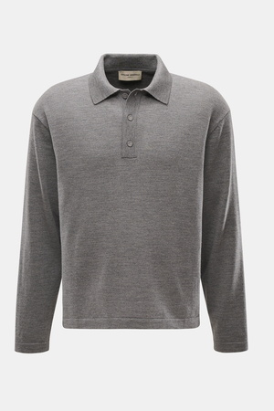 Officine Generale Officine Générale - Herren - Merino Strickpolo 'Bay' grau meliert