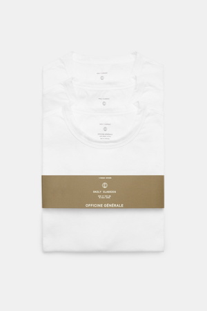 Officine Generale Officine Générale - Herren - Rundhals-T-Shirt 3er-Set weiß