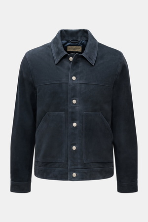Officine Generale Officine Générale - Herren - Velourslederjacke 'Loki' graublau