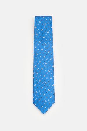 Eddy Monetti  - Herren - Seidenkrawatte blau/offwhite gemustert
