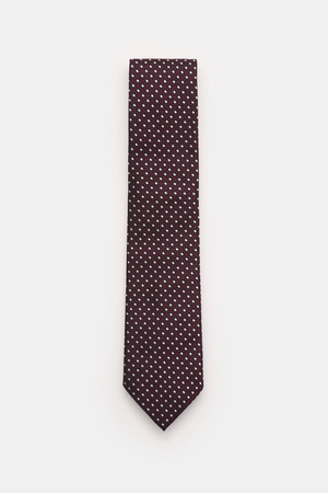Ermenegildo Zegna Zegna - Herren - Seidenkrawatte schwarz/dunkelrot/offwhite gemustert