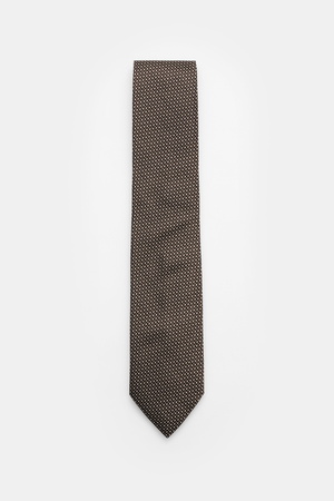 Ermenegildo Zegna Zegna - Herren - Seidenkrawatte schwarz/braun/offwhite gemustert