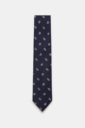 Borrelli  - Herren - Krawatte navy/offwhite gemustert