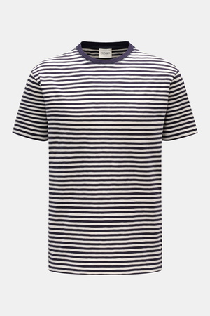 Closed  - Herren - Rundhals-T-Shirt dark navy/offwhite gestreift