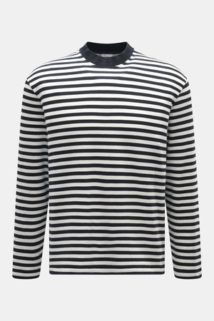 04651 / A trip in a bag - Herren - Feinstrick-Longsleeve dark navy/offwhite gestreift