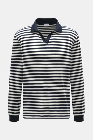 04651 / A trip in a bag - Herren - Strickpolo 'Johnny' dark navy/offwhite gestreift