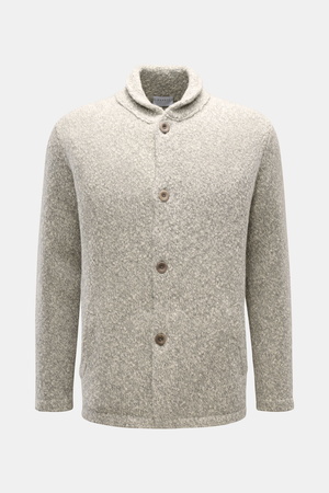 04651 / A trip in a bag - Herren - Cardigan grau/offwhite meliert