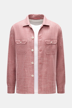 Stile Latino  - Herren - Overshirt 'Gu Texas' dunkelrot/offwhite meliert