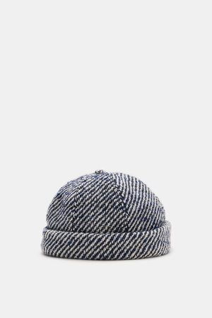 04651 / A trip in a bag - Herren - Sailor Cap 'Fancy Twill' navy/offwhite meliert