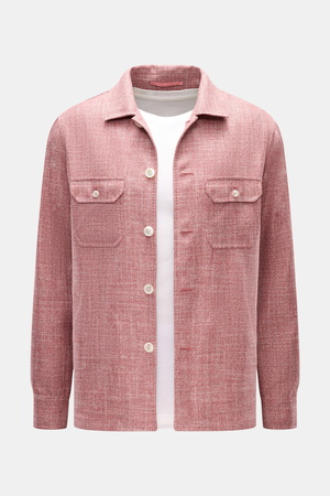 Stile Latino  - Herren - Overshirt 'Gu Texas' dunkelrot/offwhite meliert