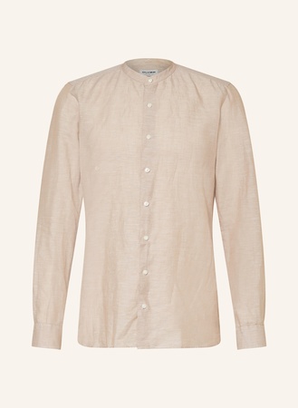 Olymp Hemd Level Five Body Fit Mit Leinen Und Stehkragen beige