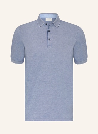 Olymp Jersey-Poloshirt blau beige