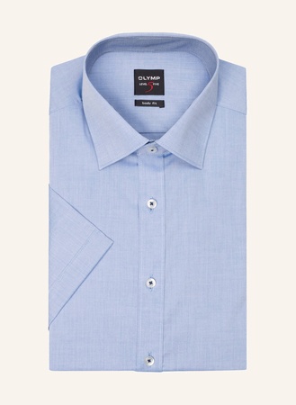 Olymp Kurzarm-Hemd Level Five Body Fit blau beige