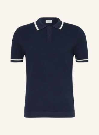 Olymp Piqué-Poloshirt Body Fit blau beige