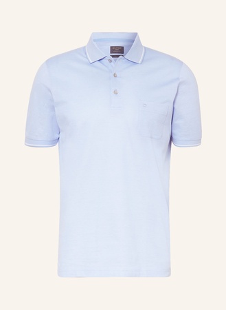Olymp Piqué-Poloshirt Modern Fit blau beige