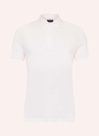 Olymp Strick-Poloshirt Aus Leinen weiss
