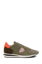 Philippe Model Herren Sneaker Low Mondial Militaire Olivegrün/Orange braun