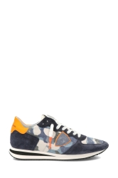 Philippe Model Herren Sneaker Low Camouflage Marine Blau/Orange grau