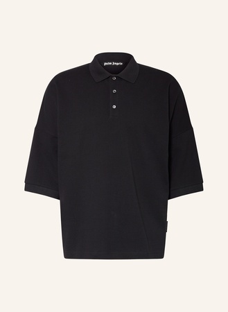 Palm Angels  Oversized-Poloshirt Aus Piqué schwarz