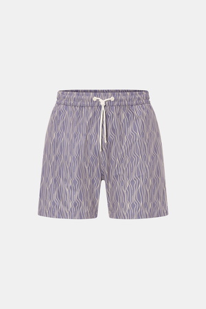 04651 / A trip in a bag - Herren - Badeshorts 'Superkilen' lavender/pastellgelb gemustert