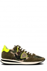 Philippe Model Herren Sneaker Camouflage Neon Vert Olive braun