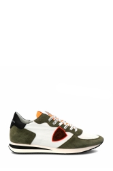 Philippe Model Herren Sneaker Low Mondial Neon Militare Orange grau