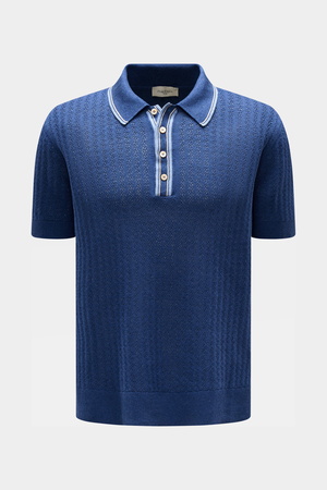 Piacenza  1733 - Herren - Kurzarm-Strickpolo dunkelblau