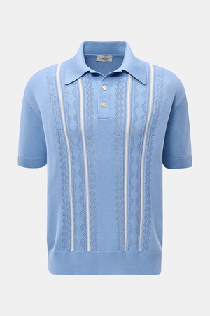 Piacenza  1733 - Herren - Kurzarm-Strickpolo rauchblau