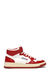 Autry Herren Mid Top Sneaker Medalist White/Red rot