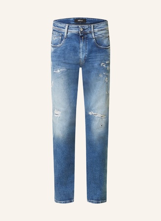 Replay  Destroyed Jeans Anbass Slim Fit blau beige