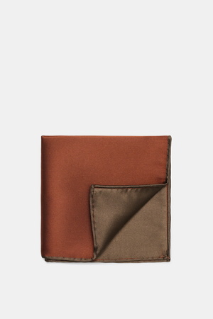 Brunello Cucinelli  - Herren - Seiden-Einstecktuch braun/rostbraun