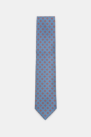 Borrelli  - Herren - Seidenkrawatte graublau/rostbraun gemustert
