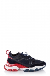 Moncler Herren Sneaker Leave No Trace Marineblau/Rot grau