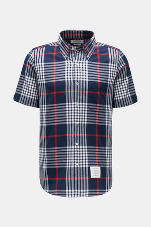 Thom Browne  - Herren - Kurzarmhemd Button-Bown-Kragen navy/weiß/rot kariert
