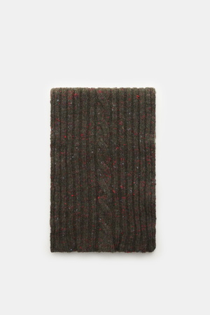 04651 / A trip in a bag - Herren - Schal dark olive/rot meliert