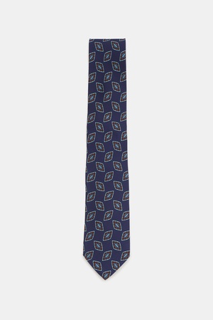 Stile Latino  - Herren - Krawatte dunkelblau/hellblau/rotbraun gemustert