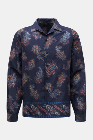 Etro  - Herren - Casual Hemd Kubanischer Kragen navy/beige/rotbraun gemustert