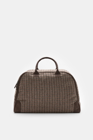 04651 / A trip in a bag - Herren - Weekender '356-Bag Tweed' dunkelbraun/beige/rotbraun kariert