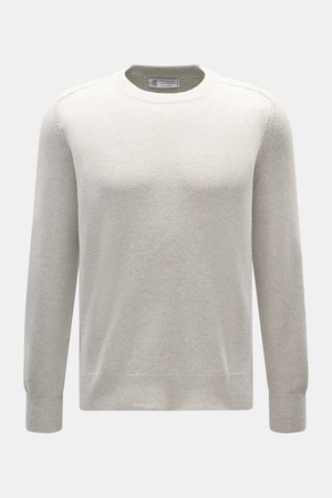 Brunello Cucinelli  - Herren - Cashmere Rundhalspullover hellgrau/sand meliert