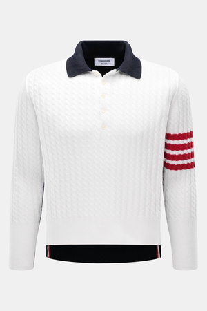 Thom Browne  - Herren - Strickpolo weiß/schwarz